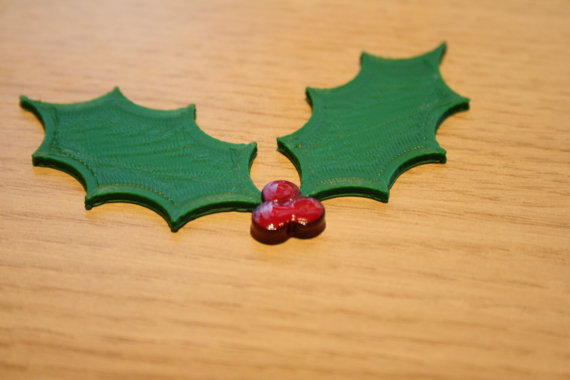 3D printed holly on my Etsy store